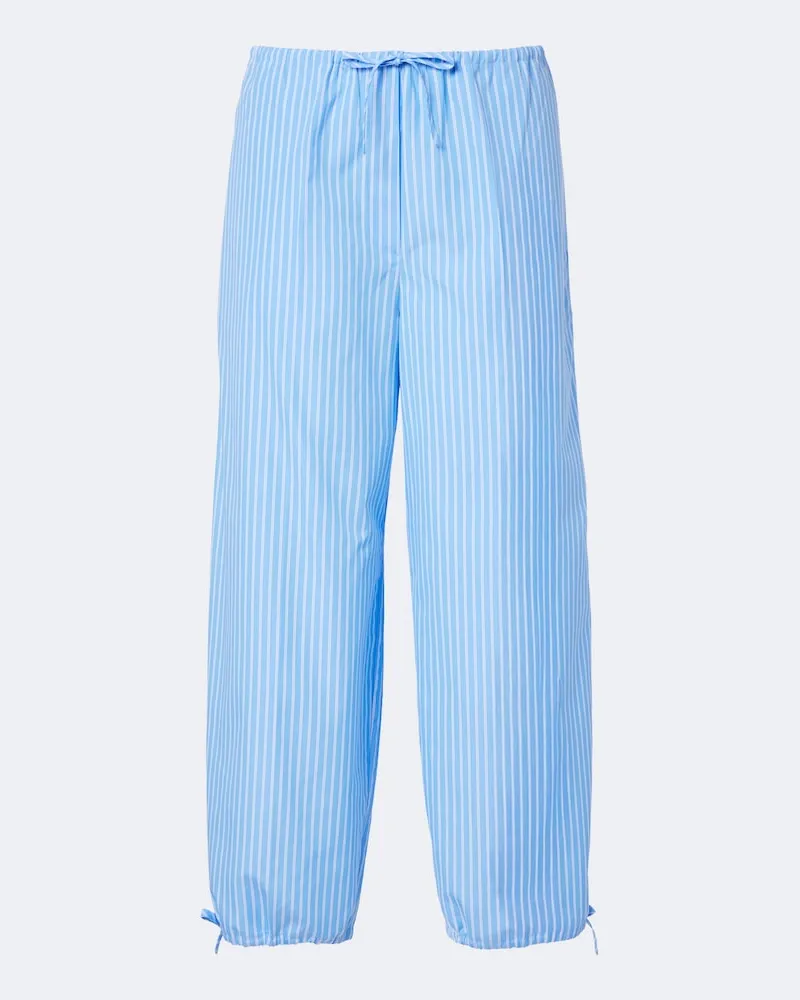 Totême Weite Hose aus Baumwollpopeline Blau