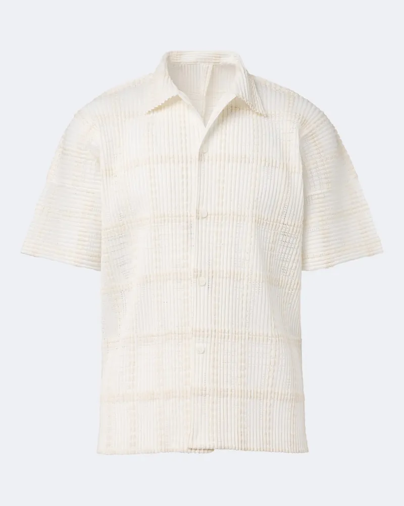 Issey Miyake Homme Plissé Issey Miyake Hemd Lace Grid Pleats Weiß