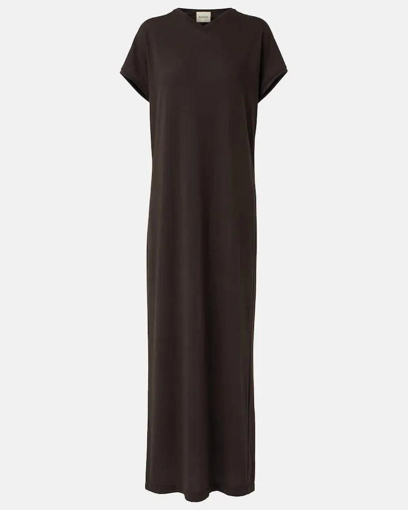 KHAITE Maxikleid Verda aus Jersey Braun