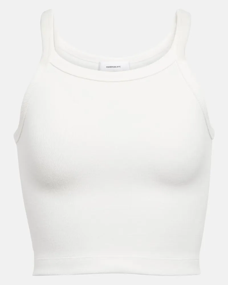 WARDROBE.NYC X Hailey Bieber Cropped-Top HB Weiß