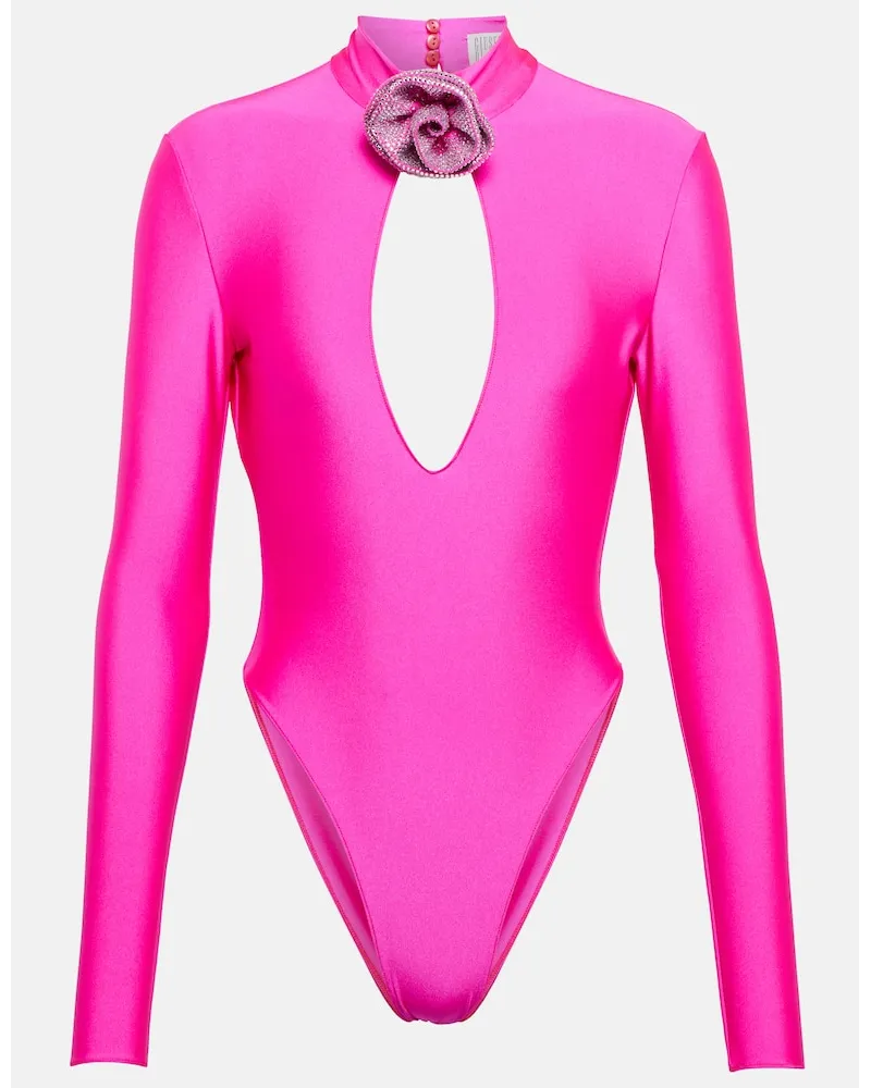 Giuseppe di Morabito Verzierter Body aus Jersey Pink