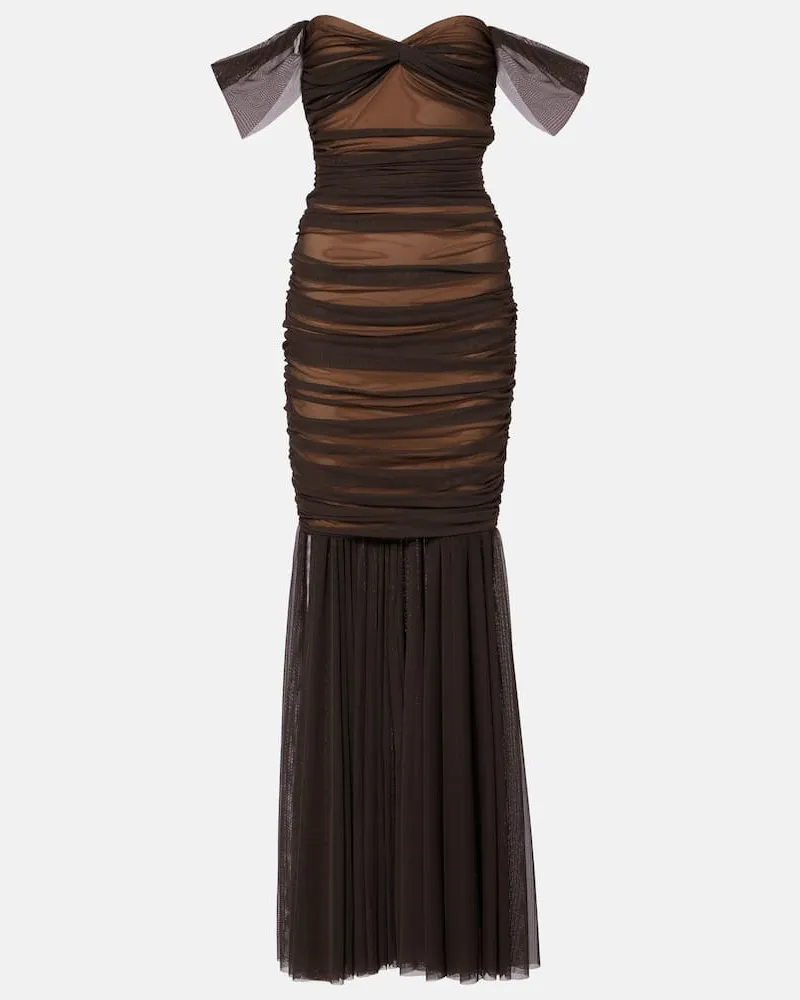 Norma Kamali Robe Walter aus Mesh Braun