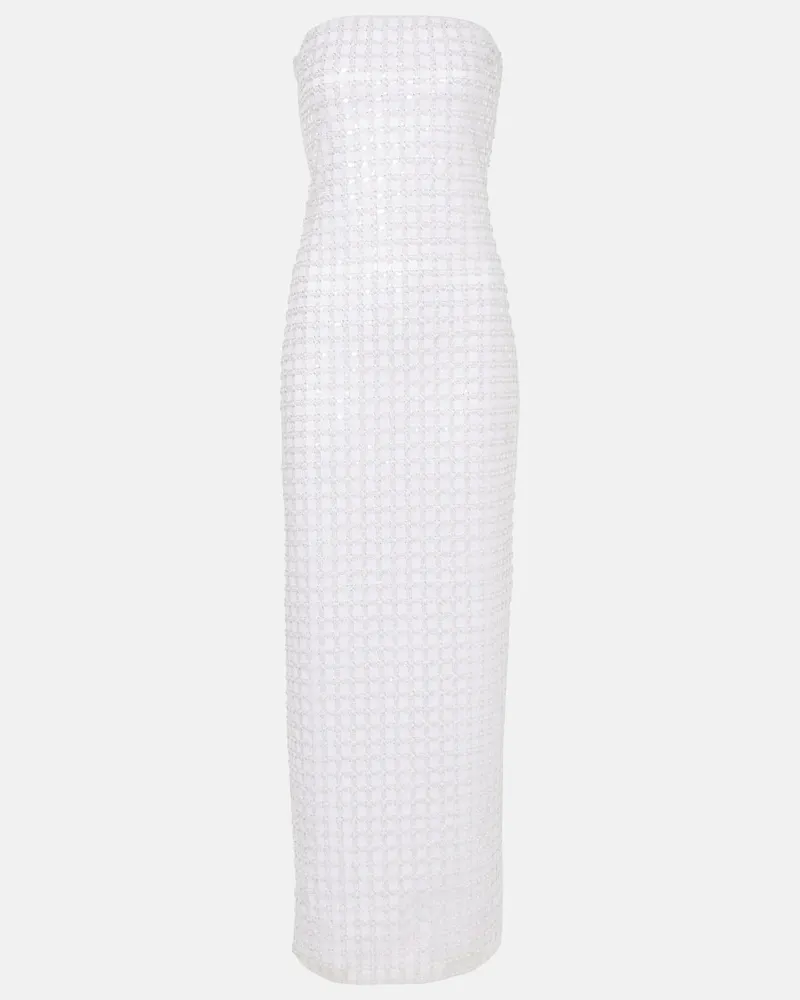 ROTATE Birger Christensen Bridal Maxikleid mit Pailletten Weiß