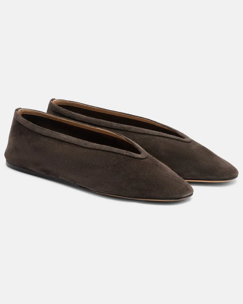Le Monde Béryl Le Monde Béryl Ballerinas Luna aus Veloursleder Braun