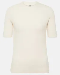 Totême T-Shirt aus Boucle Weiss