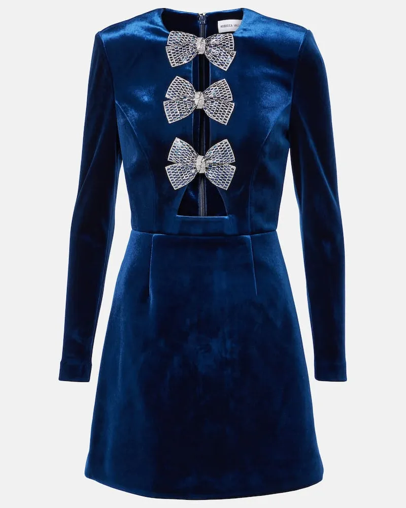 Rebecca Vallance Minikleid aus Samt Vivicia Blau
