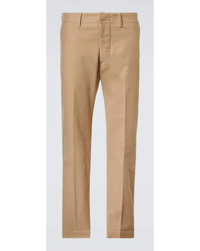 Tom Ford Low-Rise-Chinohose aus einem Baumwollgemisch Beige