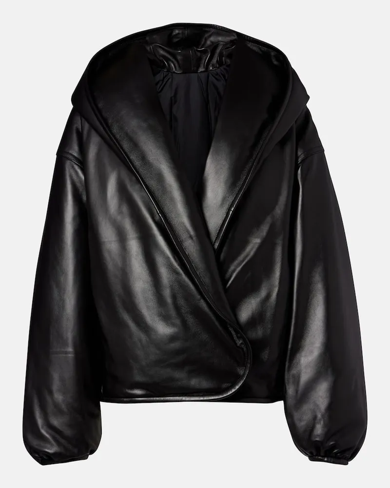 Alaïa Alaïa Bomberjacke aus Leder Schwarz