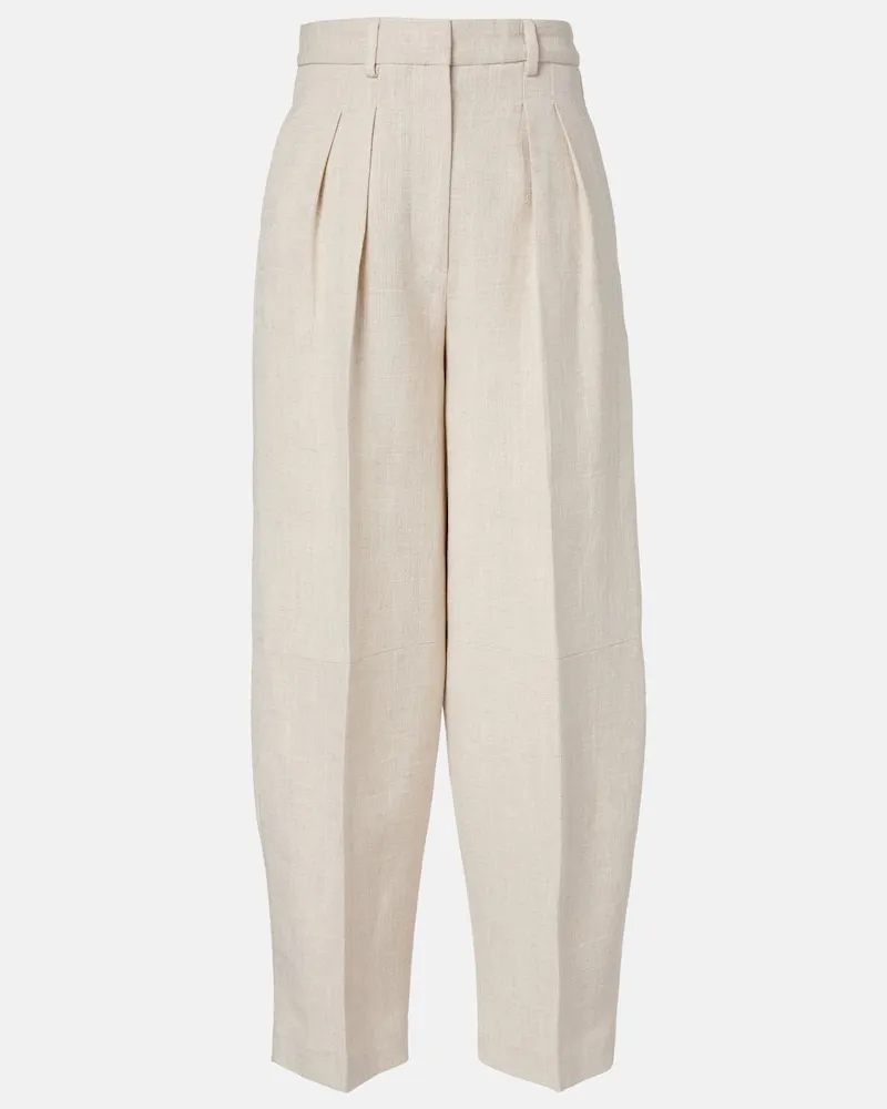 Altuzarra Barrel-Hose Dash aus einem Leinengemisch Beige