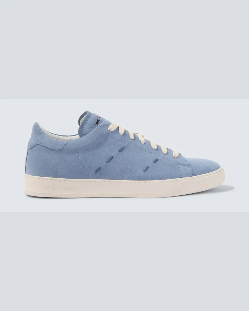 Kiton Sneakers aus Veloursleder Blau