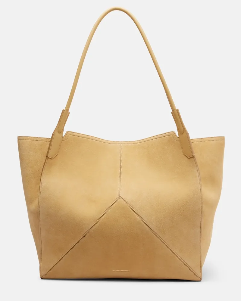 Victoria Beckham Tote Bag aus Veloursleder Beige