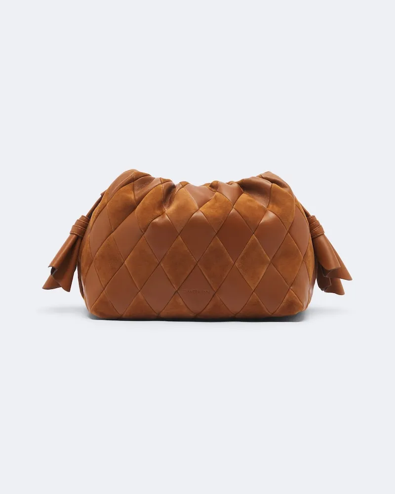 Zimmermann Clutch Cloud 91 Medium aus Leder und Veloursleder Braun