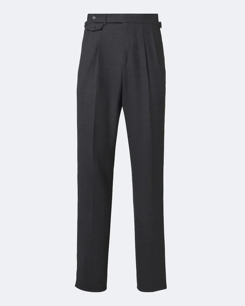 Dunhill Gerade Hose aus Wolle und Kaschmir Grau