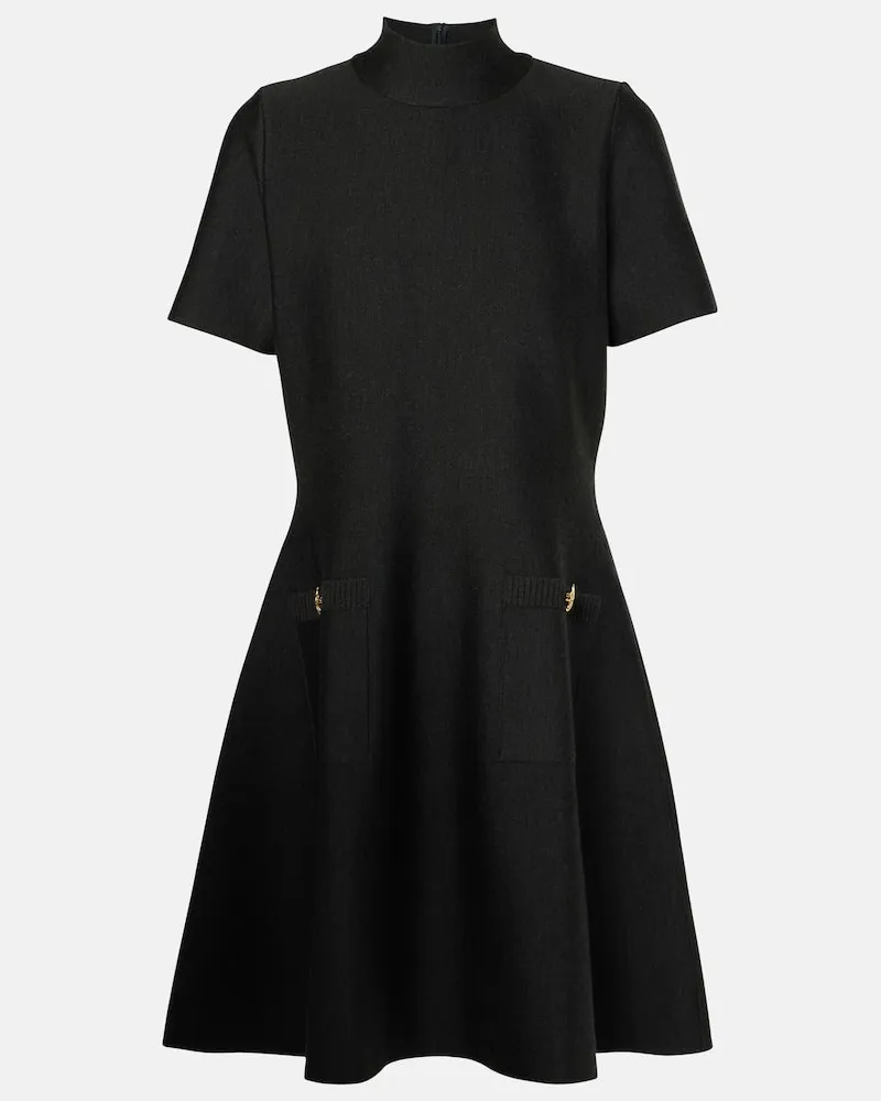 Oscar de la Renta Minikleid aus einem Wollgemisch Schwarz