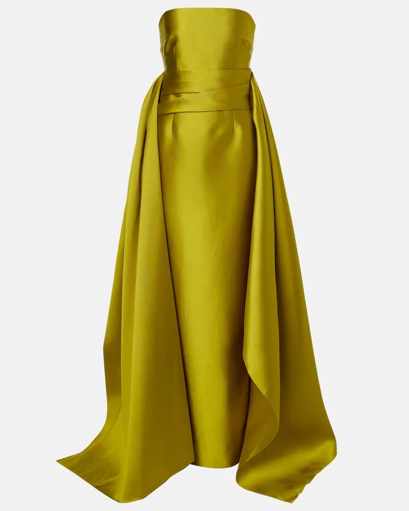 Solace London Robe aus Satin Gelb