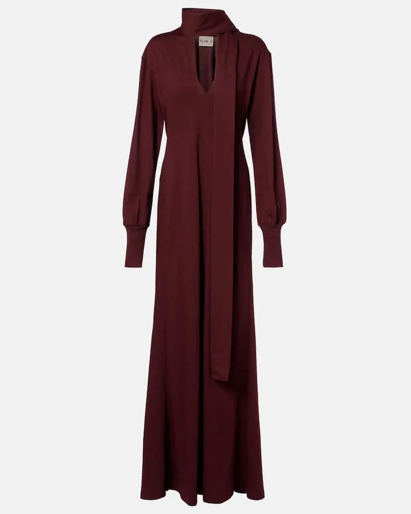 PLAN C Maxikleid aus Baumwolle Burgunderrot
