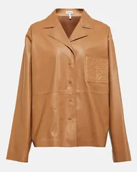 Loewe Jacke Anagram aus Leder Braun