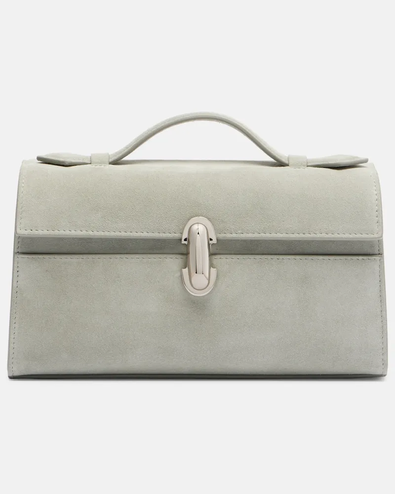 SAVETTE Tote Bag Symmetry aus Veloursleder Grau
