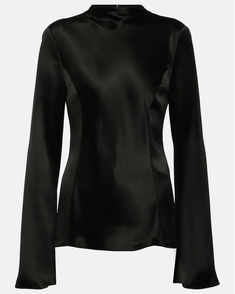 Gabriela Hearst Bluse Delwyn aus Seidensatin Schwarz