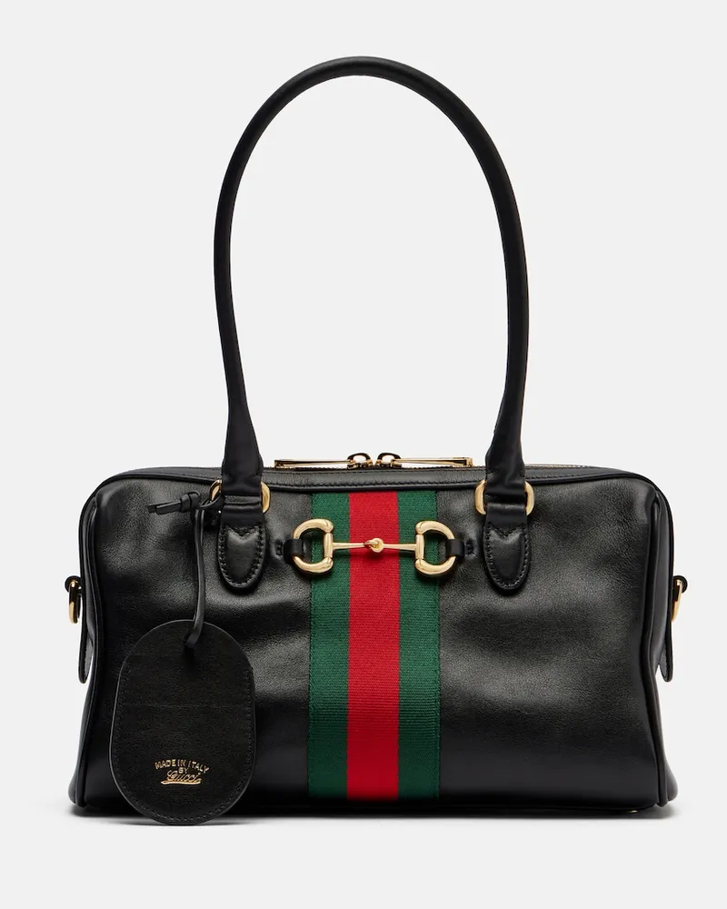 Gucci Tote Borsetto Medium aus Leder Schwarz