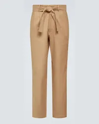 COMMAS Gerade High-Rise-Hose aus Leinen und Baumwolle Beige