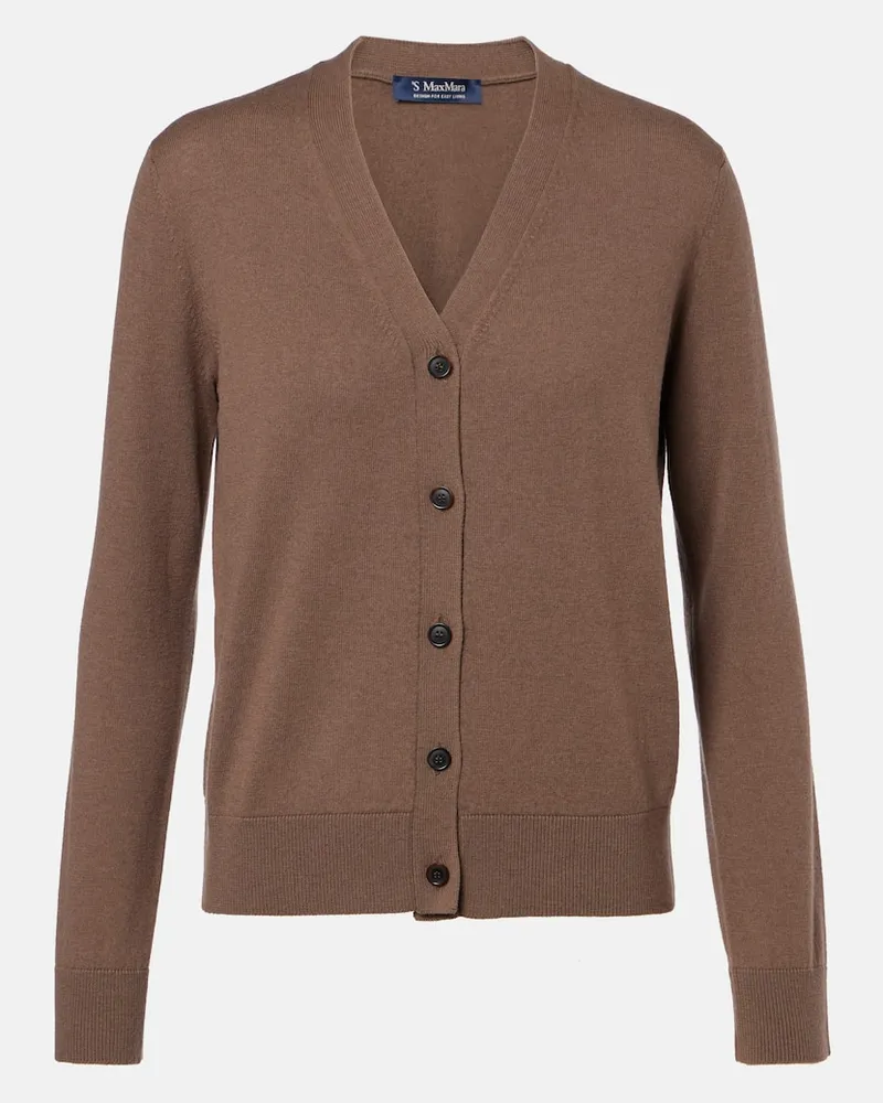 Max Mara Cardigan Ribes aus Wolle Braun