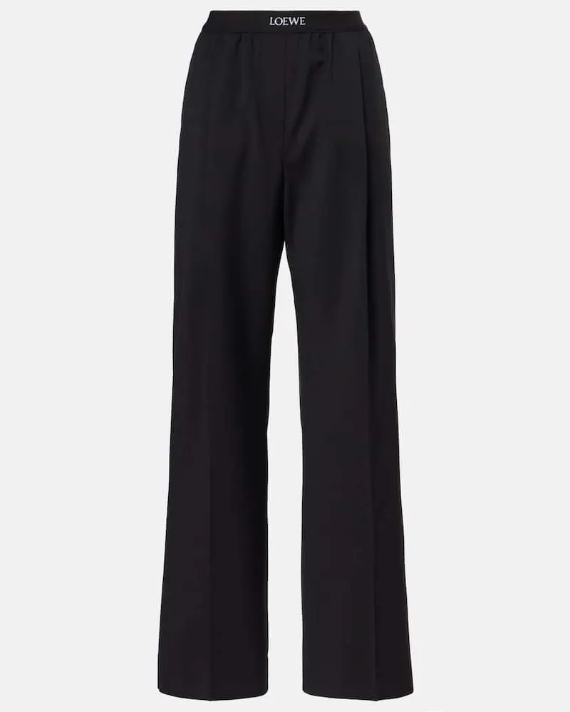 Loewe Gerade Mid-Rise-Hose aus Wolle Schwarz