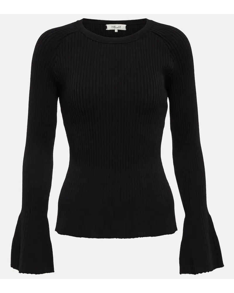 Diane von Furstenberg Pullover Talley aus Rippstrick Schwarz