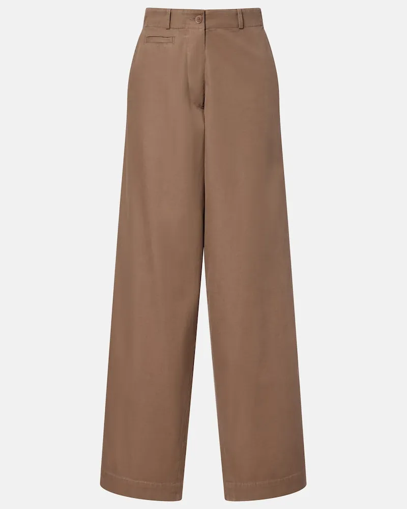 The Row Weite Hose Fadry aus Gabardine Braun