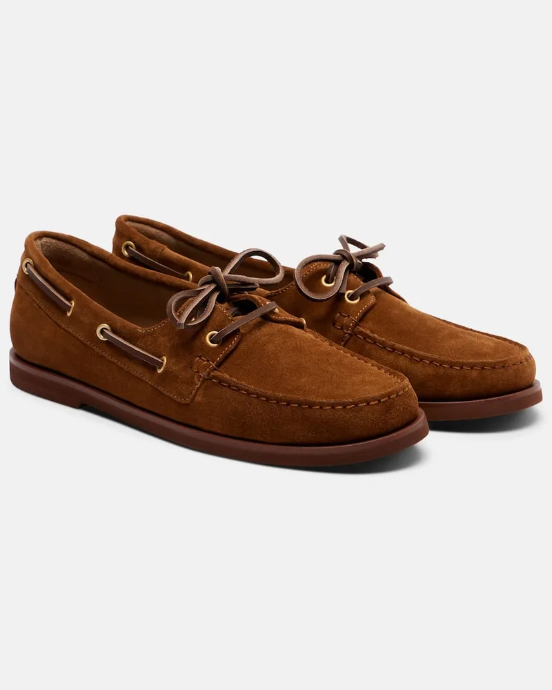 Gianvito Rossi Segelschuhe Vandee aus Veloursleder Braun