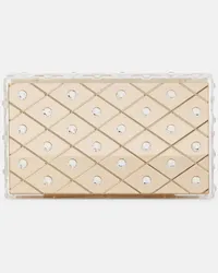 Aquazzura Verzierte Clutch Deco Gold