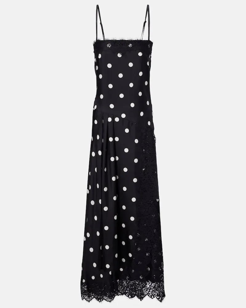 SPORTMAX Slipdress Capo aus Seide mit Spitze Schwarz