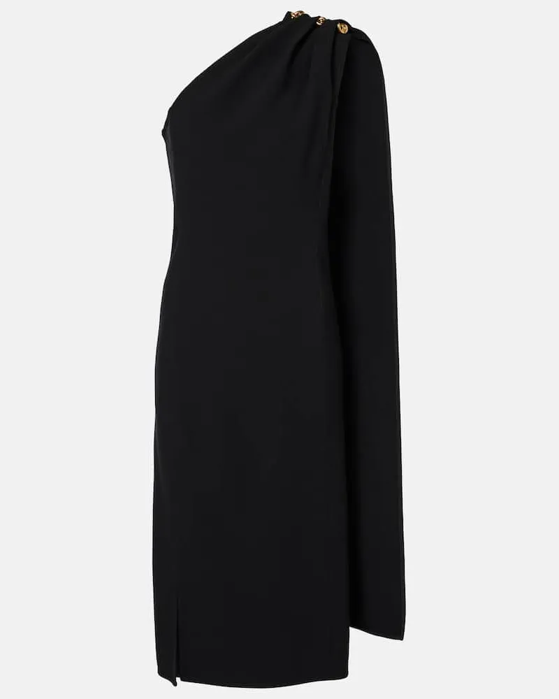 Bottega Veneta One-Shoulder-Midikleid aus Crêpe Schwarz