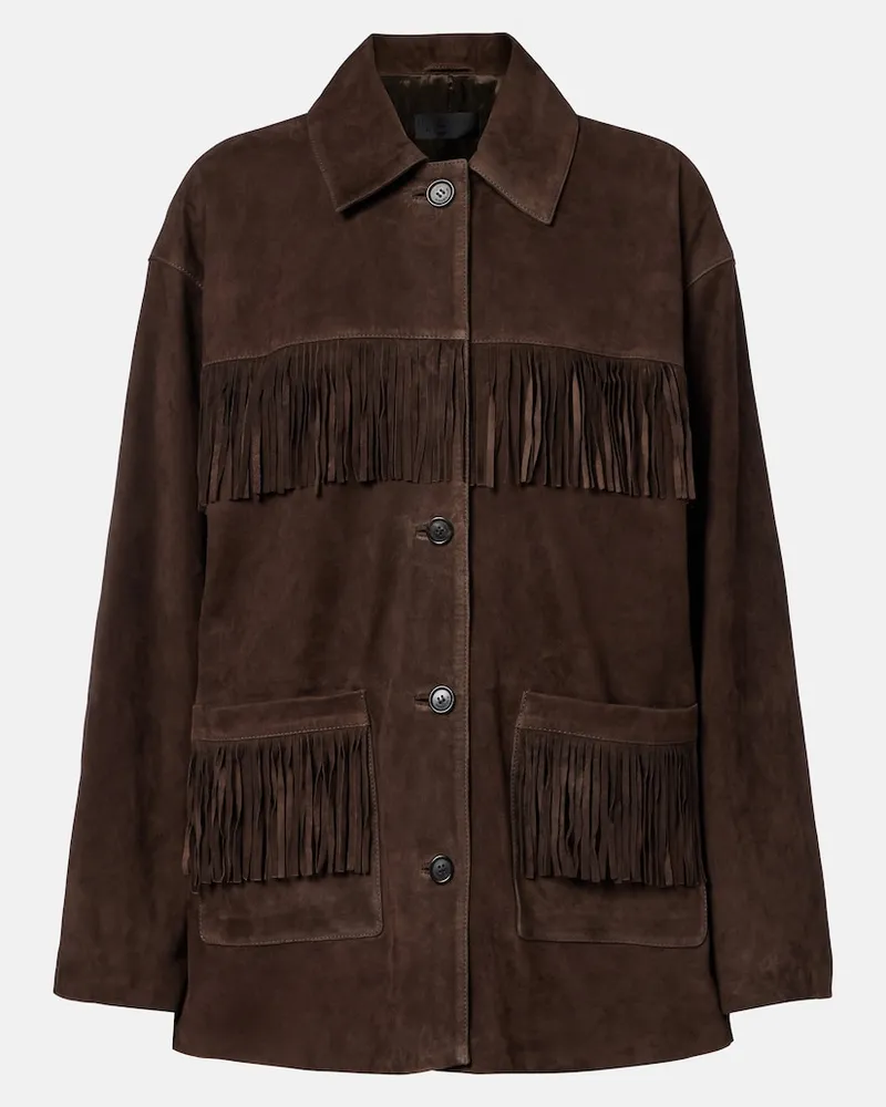 Nili Lotan Jacke Foudre aus Veloursleder Braun