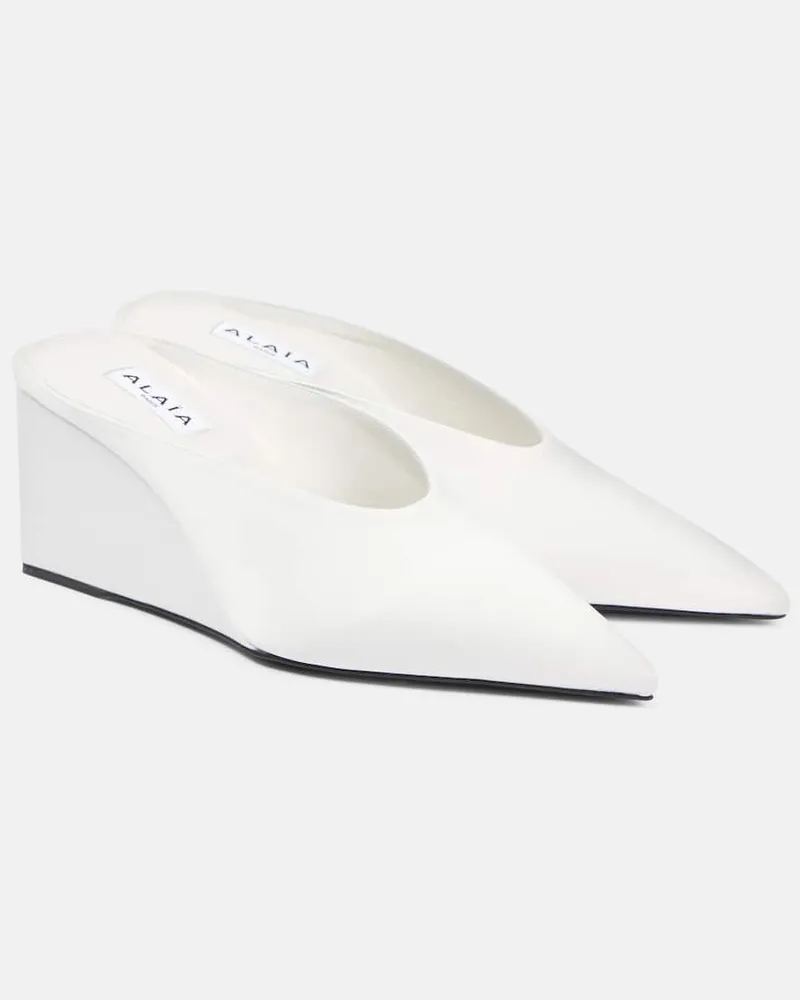 Alaïa Alaïa Wedges Cube Pointy 75 aus Satin Weiß