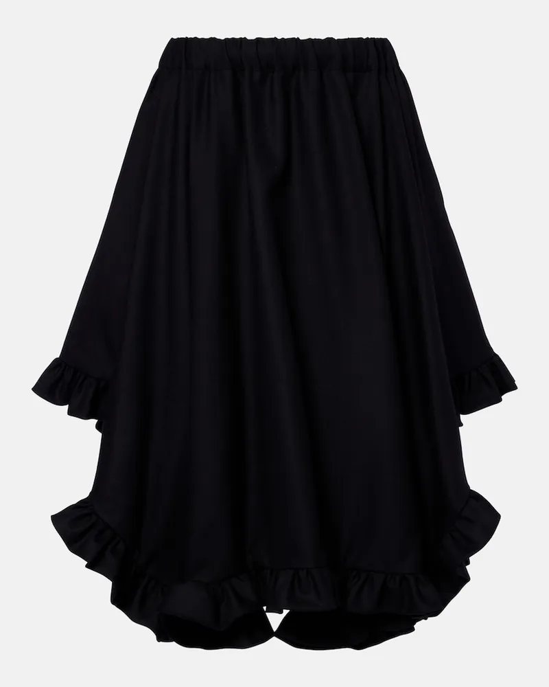 Noir Kei Ninomiya Midirock aus Wolle Schwarz