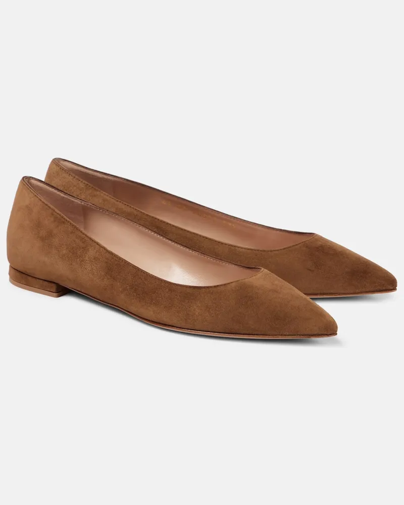 Gianvito Rossi Ballerinas Gianvito aus Veloursleder Beige