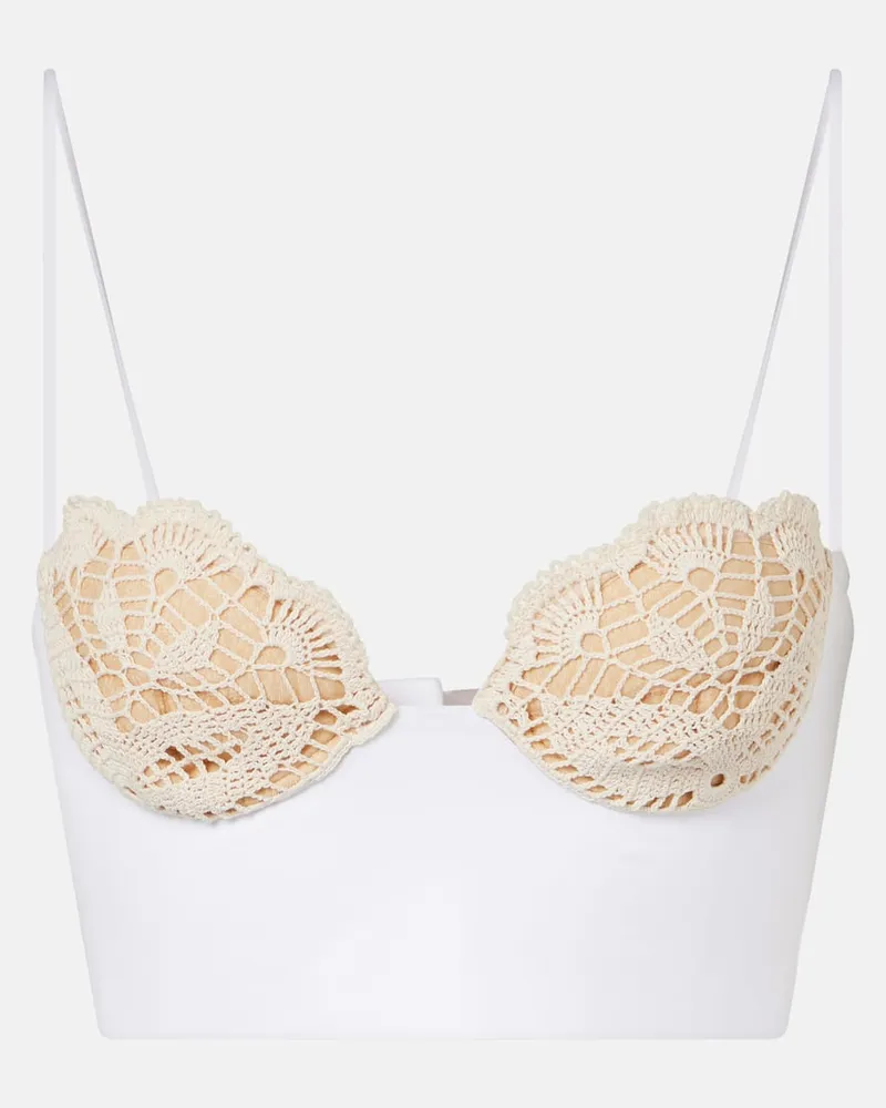 Magda Butrym Bustier-Top aus Häkelstrick Weiß