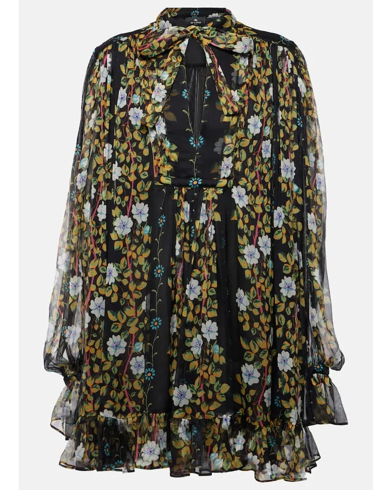 Etro Minikleid aus Seide Multicolor