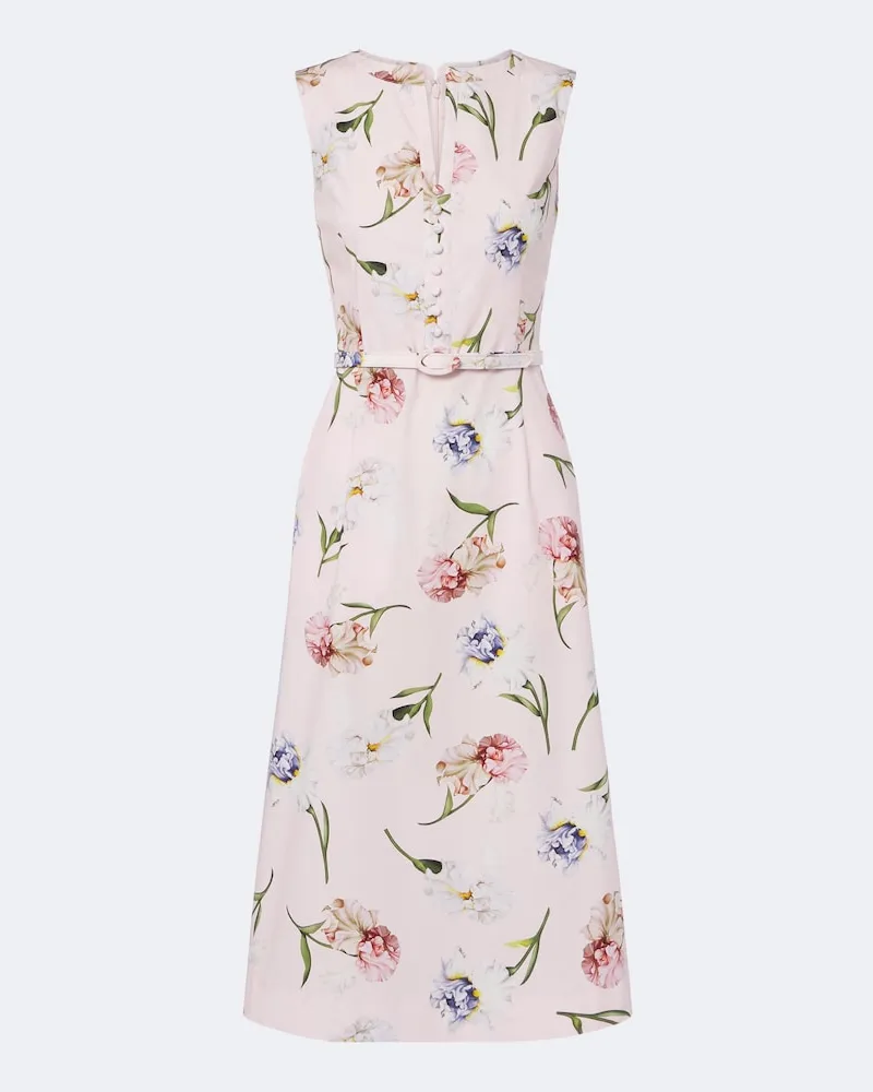 Oscar de la Renta Midikleid aus Popeline Rosa