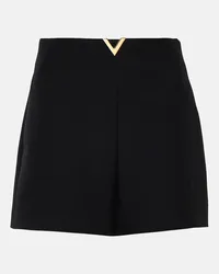 Valentino Garavani High-Rise Shorts VGold aus Crepe Couture Schwarz