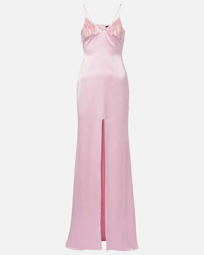 David Koma Robe aus Satin mit Pailletten Rosa