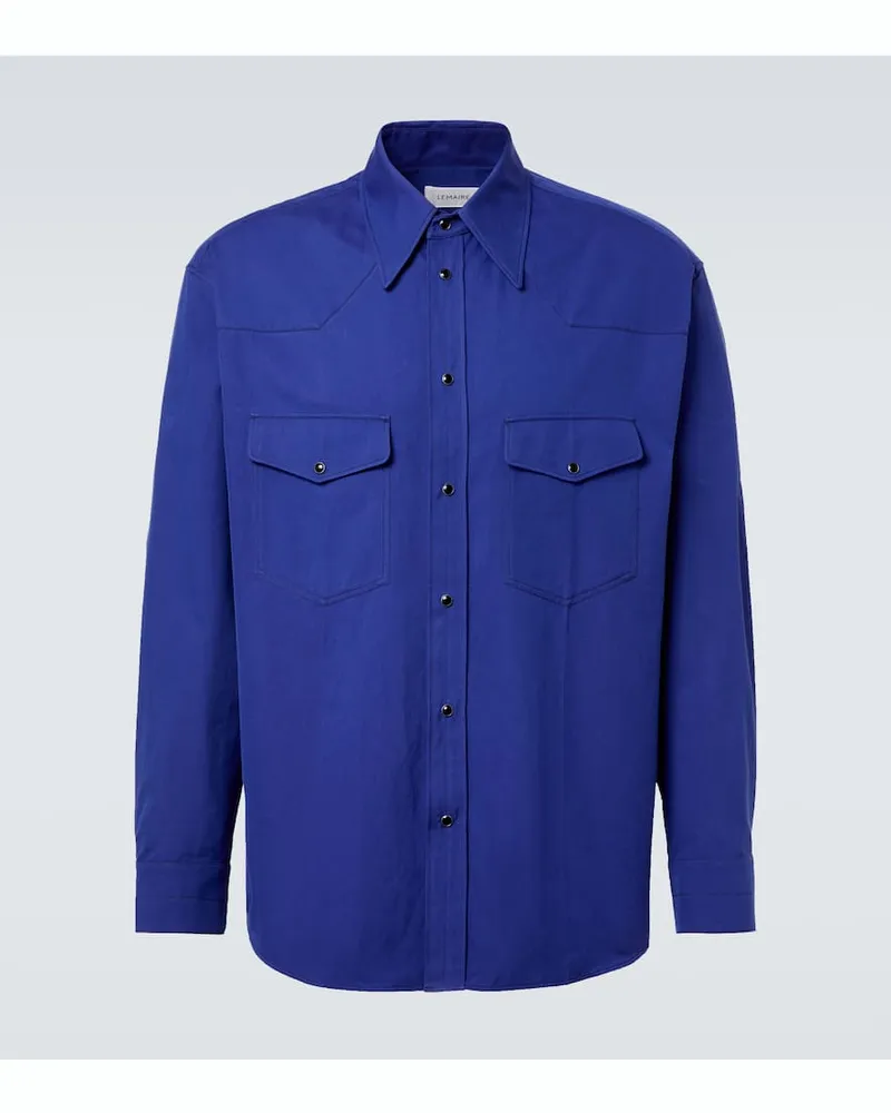 Christophe Lemaire Hemd aus Baumwoll-Twill Blau