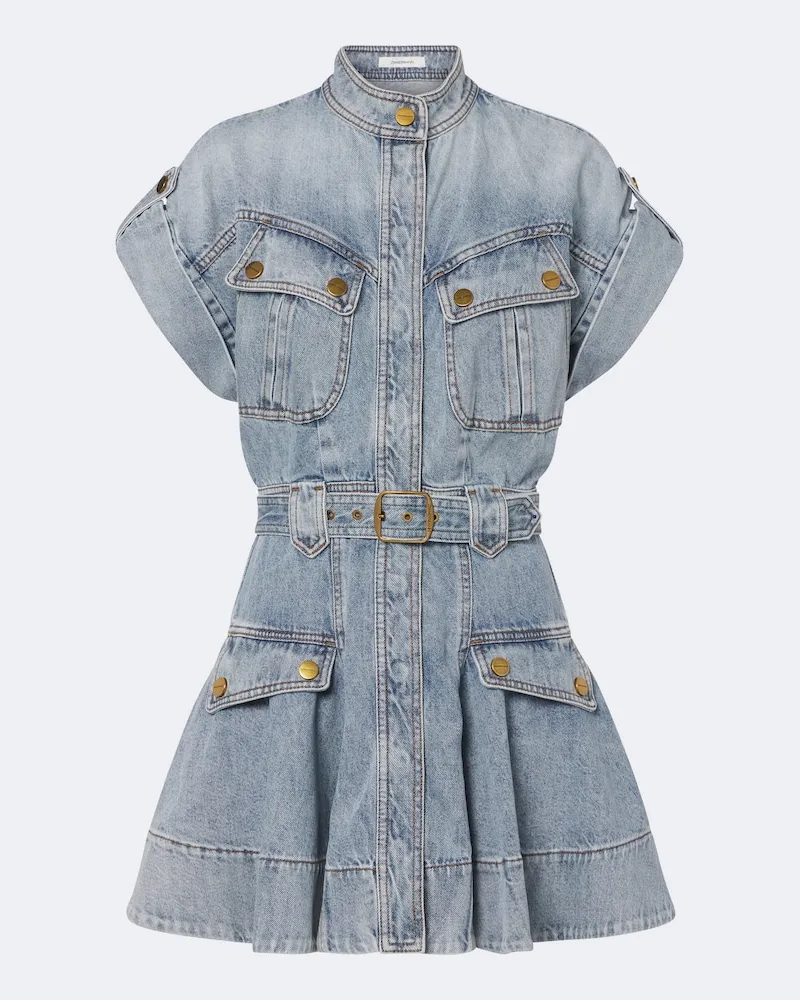 Zimmermann Minikleid aus Denim Blau