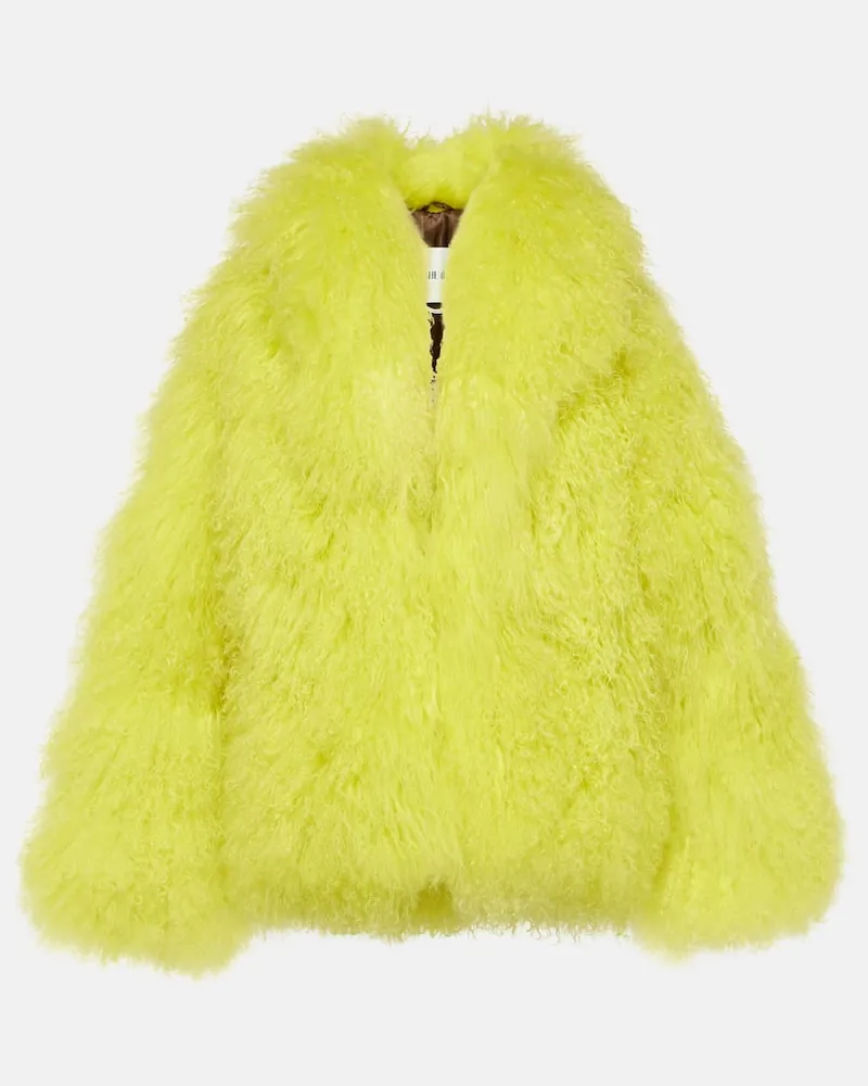 ATTICO Cropped-Mantel aus Faux Fur Grün
