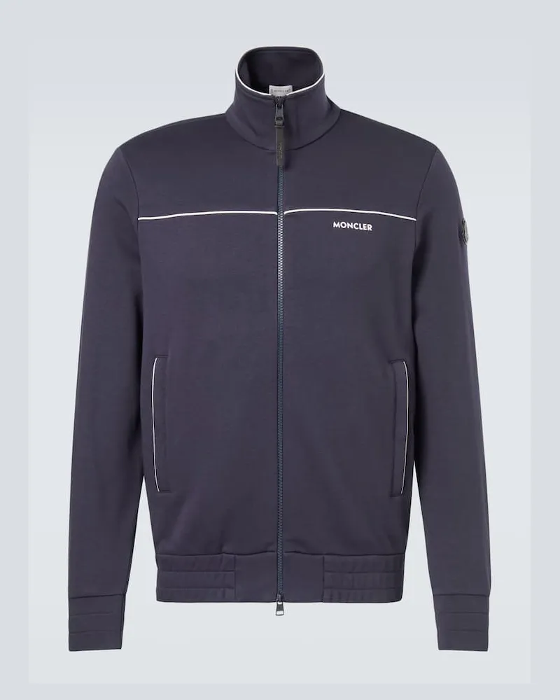 Moncler Trainingsjacke aus Jersey Blau