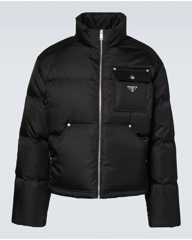 Prada Wattierte Jacke aus Re-Nylon Schwarz