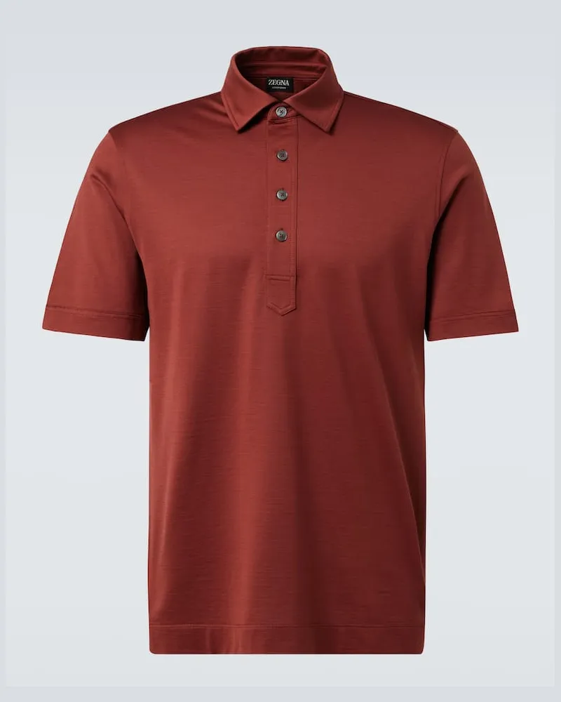 Ermenegildo Zegna Polohemd aus Baumwolle und Seide Orange