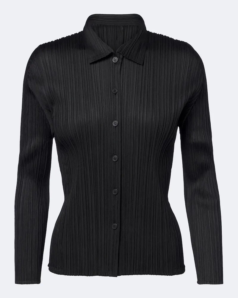 Issey Miyake Hemd Basics Schwarz