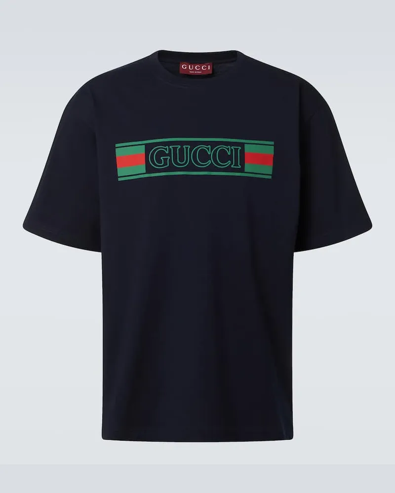Gucci T-Shirt aus Baumwoll-Jersey Blau